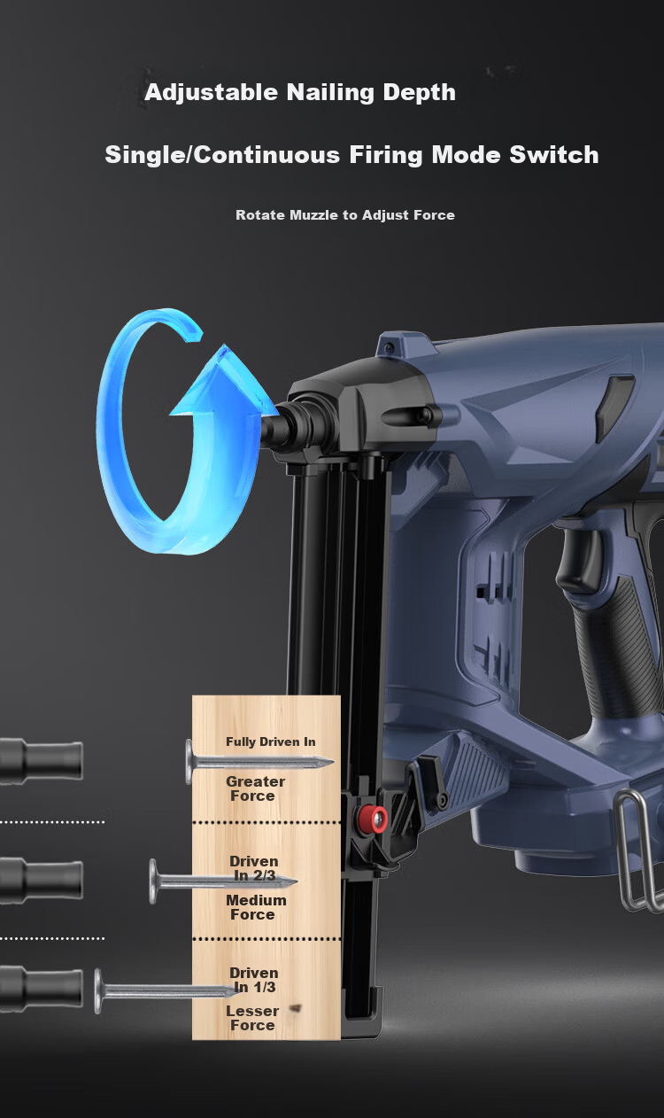 Tengya Electric Nail Gun Gas Nail Gun Gasoline Nail Gun Steel Nail Gun Lithium Battery Concrete DCCN40A Two Batteries One Charger 4