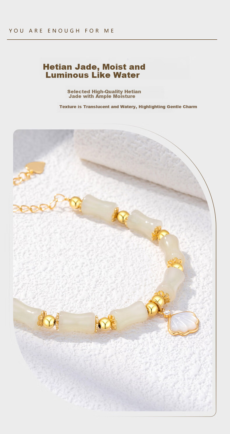 Qijun Natural Hetian Jade Bracelet for Women Genuine Jade Bead Practical Heartfelt 520 Gift for Girlfriend Wife 4