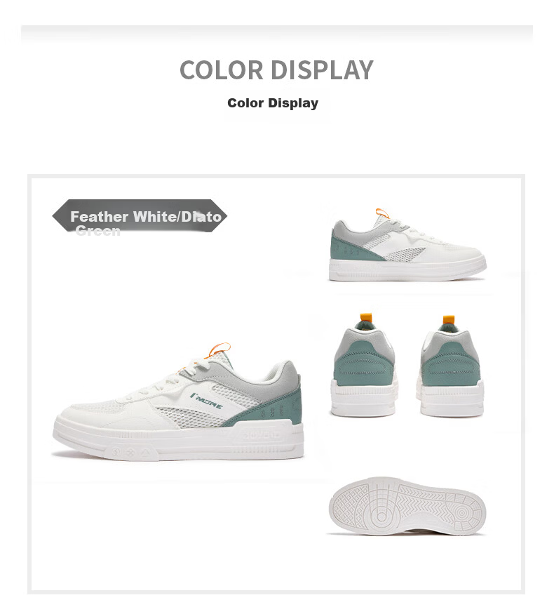361° Men's Sports Shoes Spring Summer Breathable Classic Retro Versatile Thick Sole Casual Sneakers 672626621-1 22