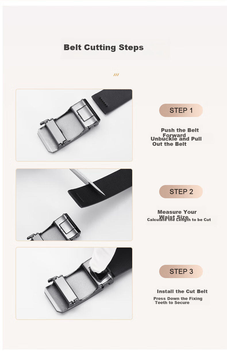 Aokang Genuine Leather Men's Business Casual Automatic Buckle Commuter Belt New Year Gift for Men 12