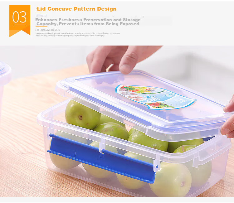 Danshi Zhiyuan Commercial Transparent Plastic Food Storage Container 1.5L, 22x16x8cm, Refrigeration Sealed Box, Jingcang 11
