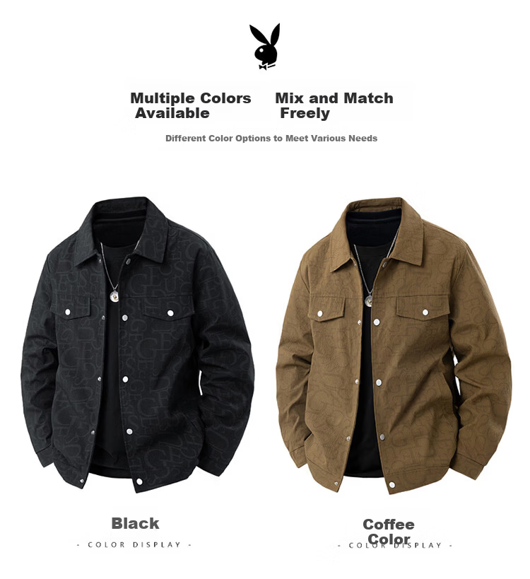 PLAYBOY Men's Spring and Autumn Workwear Flight Jacket High-end Casual Baseball Collar Outerwear 2