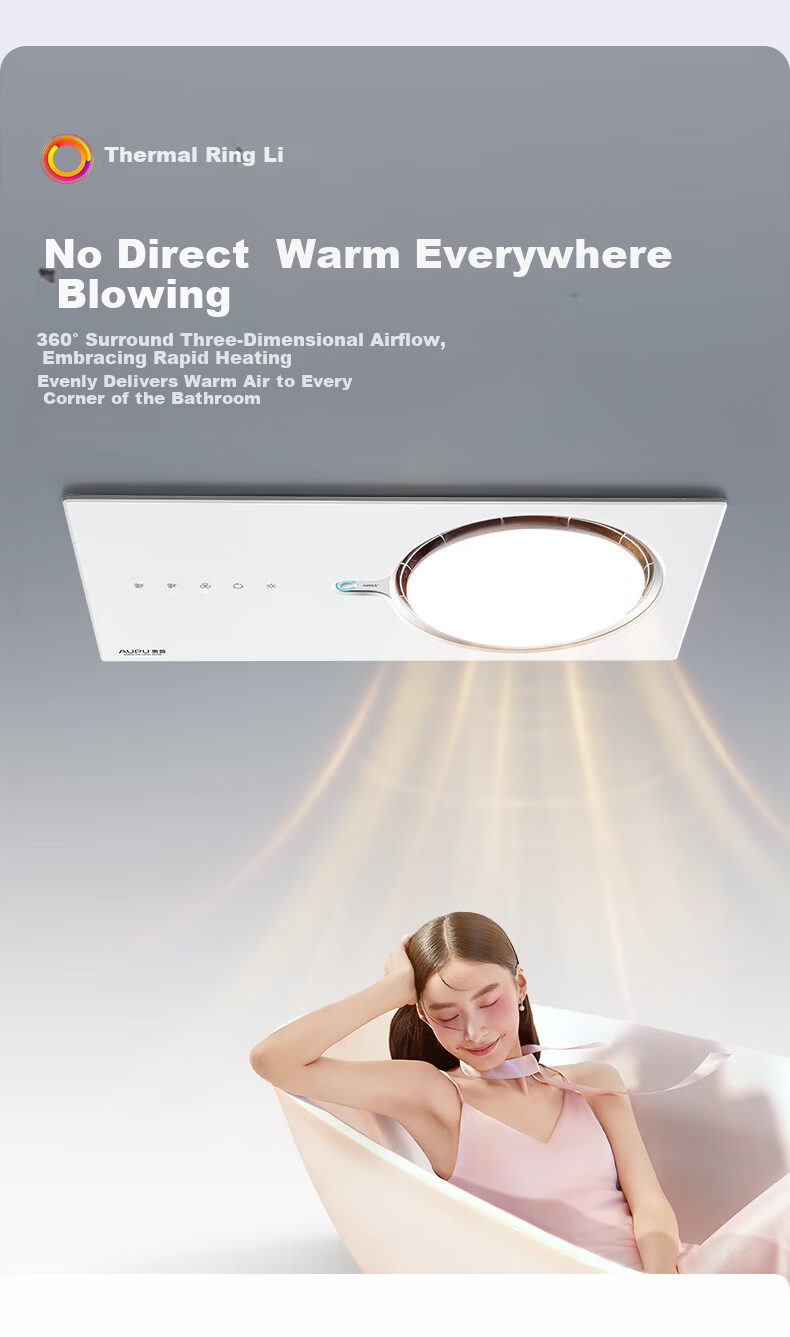 AUPU Smart Bathroom Heater Thermal Ring Series Two-Speed Quick Warmth Water Oxygen Deodorization Sterilization Mold Prevention Ventilation Q360C-Pro 3