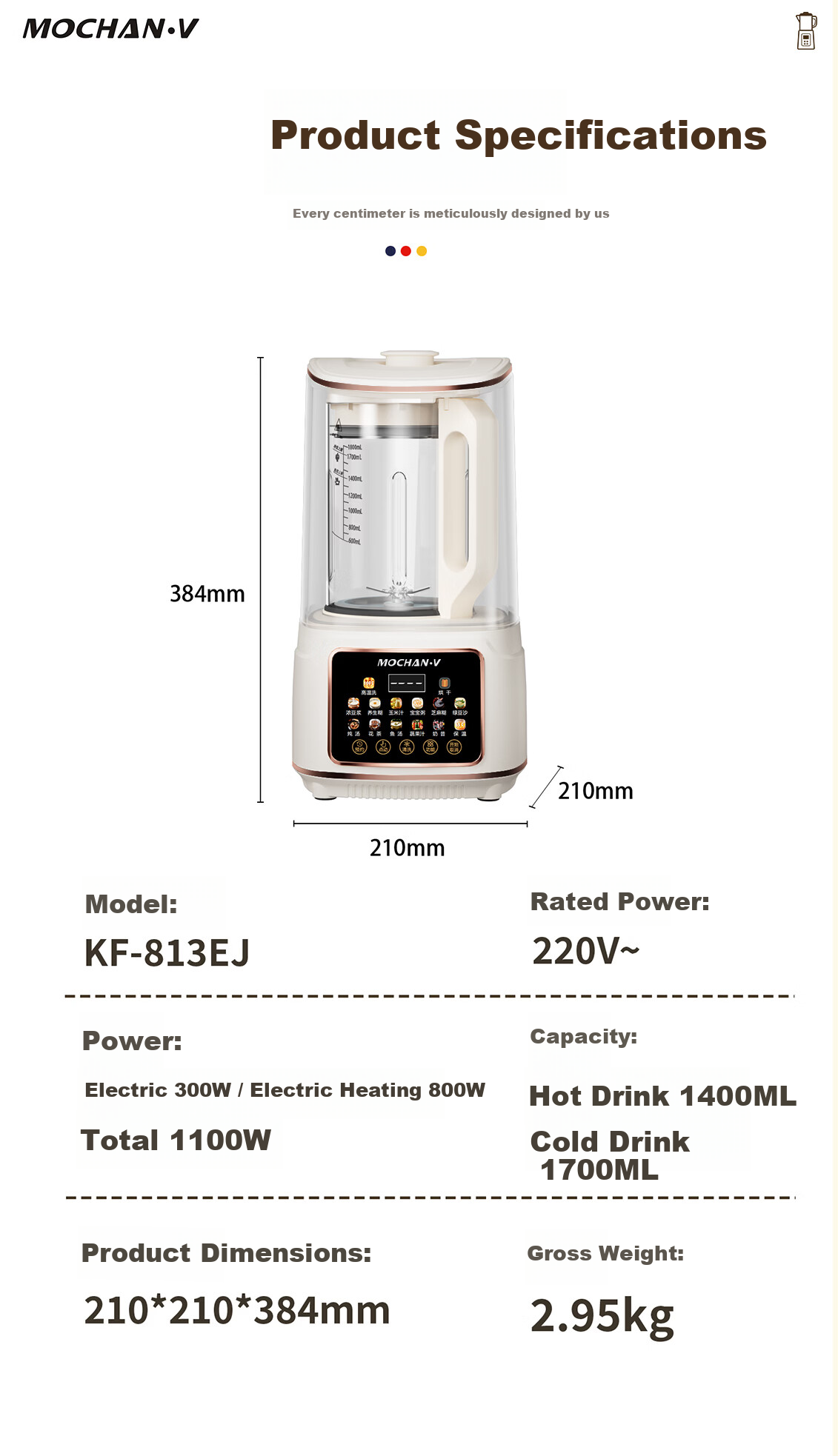 MOCHAN-V UK Mochan Blender Household Self-Cleaning 1.8L Large Capacity Multifunction Fully Automatic No-Cook No-Filter 2026 New Silent Titanium Base Color Screen Hands-Free Soy Milk Maker 14