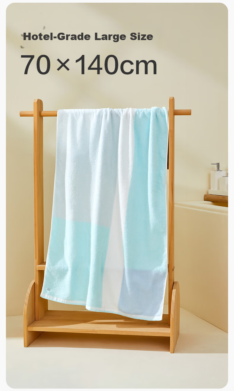 PurCotton Long-Staple Cotton Double-Sided Terry Bath Towel Home Use Pure Cotton Absorbent Soft Quick-Dry Bath Towel Ruomeng Purple 90x150cm 8