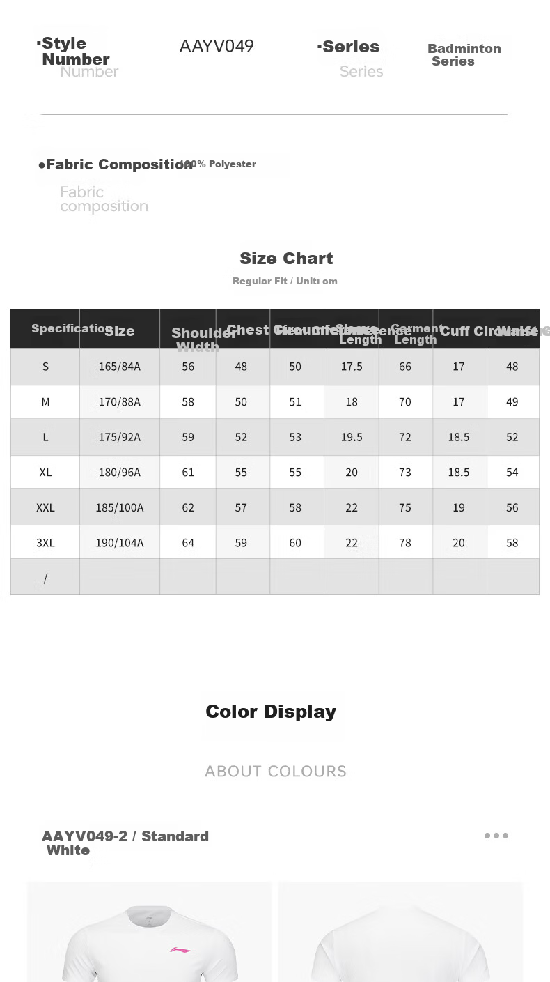 LI-NING Badminton Shirt Unisex Club Series Breathable Sweat-Absorbing Professional Sportswear 7