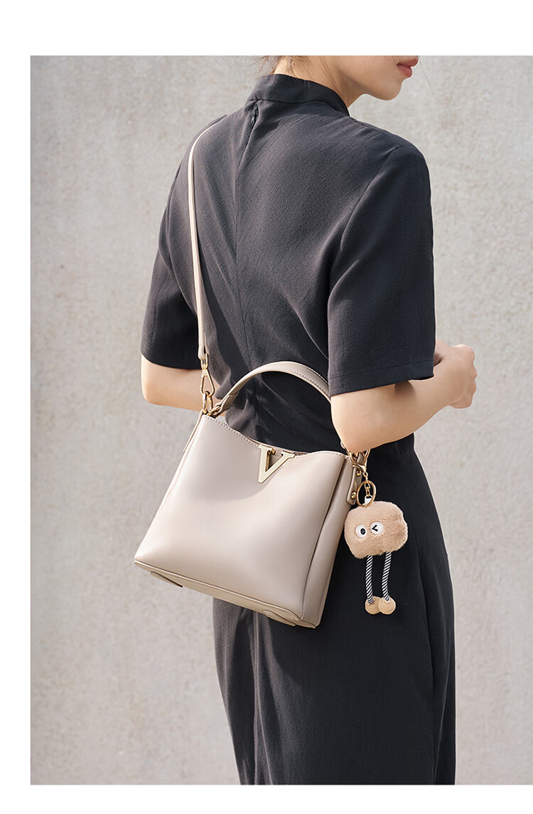 Aokang Women's Trendy Cowhide Handheld Bucket Bag Luxury Crossbody Shoulder Bag Birthday Mother's Day Gift for Mom and Wife 13