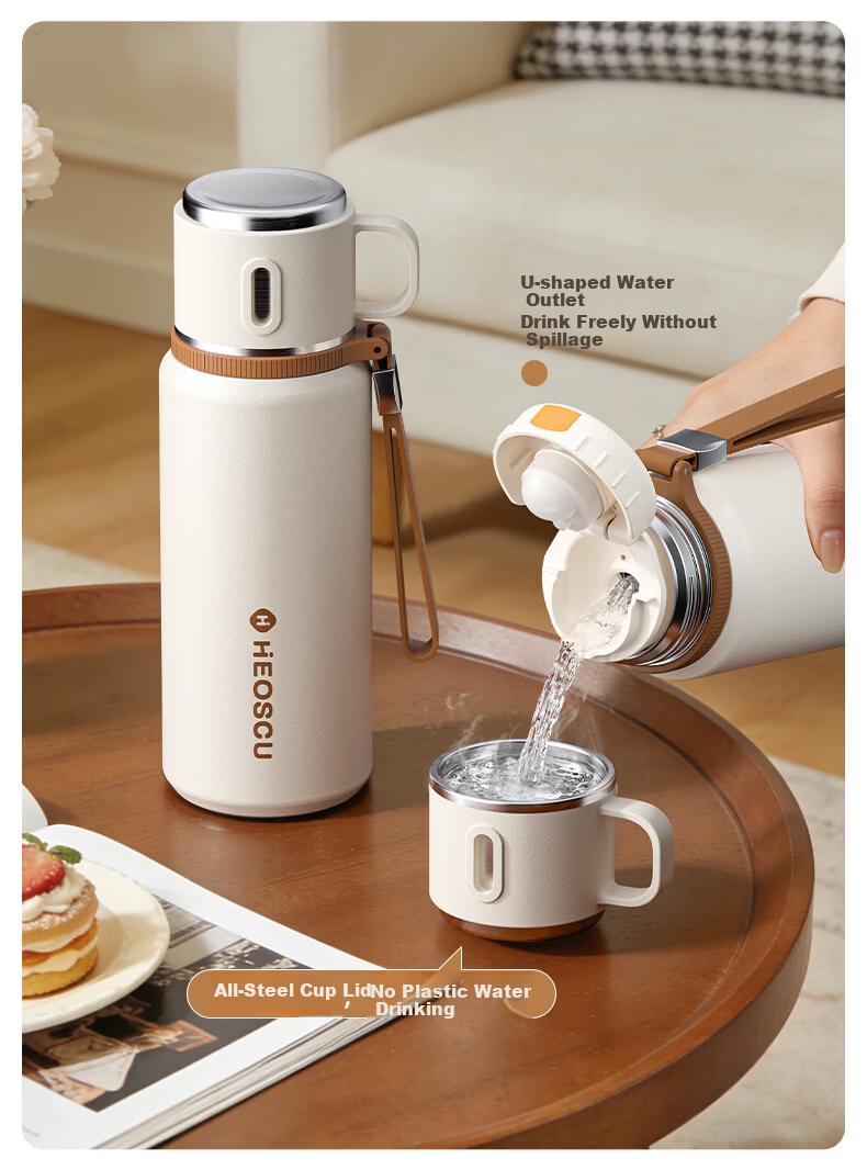 HEOSCU Large Capacity Insulated 316 Stainless Steel Water Bottle Tea Separation Steeping Cup Portable with Lid for Men and Women 4