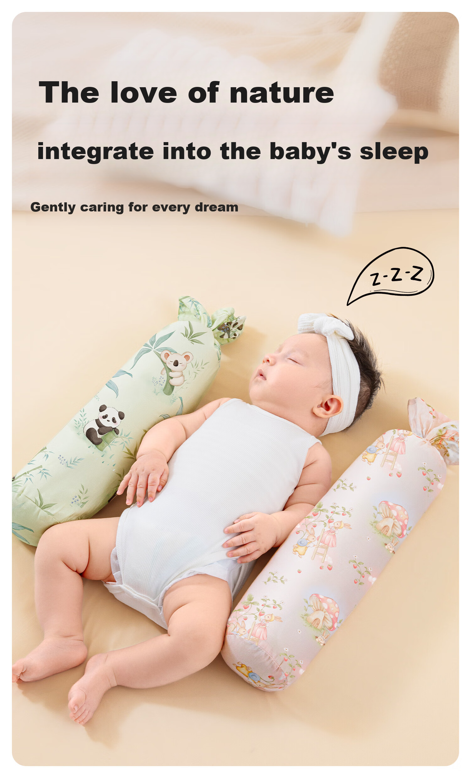More Rabbit Baby Side Sleeping Support Pillow 0-6 Months Shaping Pillow Anti-Reflux and Turning Pillow for Infants 8