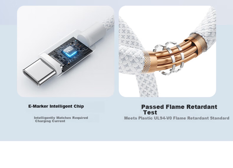 Dual-Head Type-C Data Cable PD 100W/88W Fast Charging Compatible with Huawei Mate70 Pro, Apple iPhone 17/16, Honor, Xiaomi Tablet, Laptop, Car Use, 2m 10