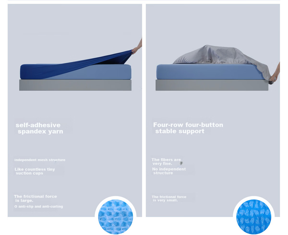 Blue Box Fitted Sheet Mattress Protector Moisture-Wicking Non-Slip Lazy Tencel Fine Denier Modal White 1.2x2m 14