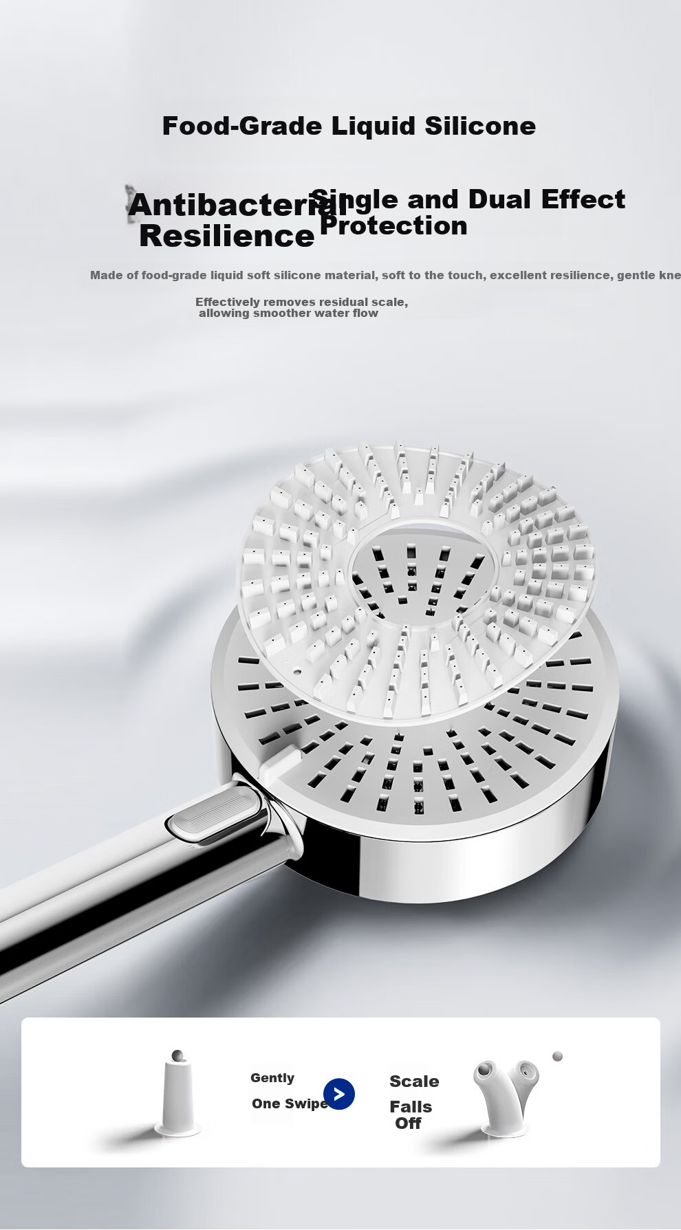 ARROW K530 Shower Set with Large Top Spray, Pressurized Multifunctional Piano Key Digital Display Handheld Shower AE34216MZCP-P 9