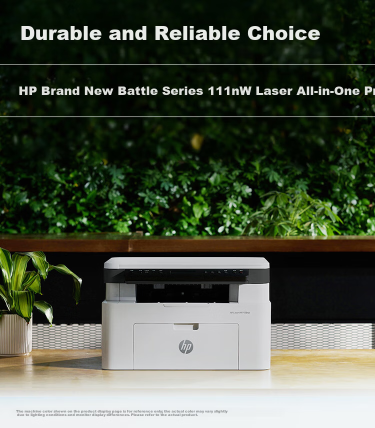 HP 111nw Laser Printer Wireless Black and White Multifunction Copy Scan Low Cost Home Use Student Homework Wired Connection (Upgraded 1136w Version) One Year Service 2