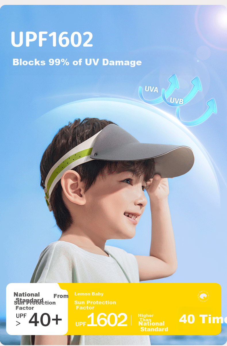 Lemon Baby Kids Sun Protection Hat Boys Girls Sports Open-Top Sun Hat Baby Child Sunshade Cap 5
