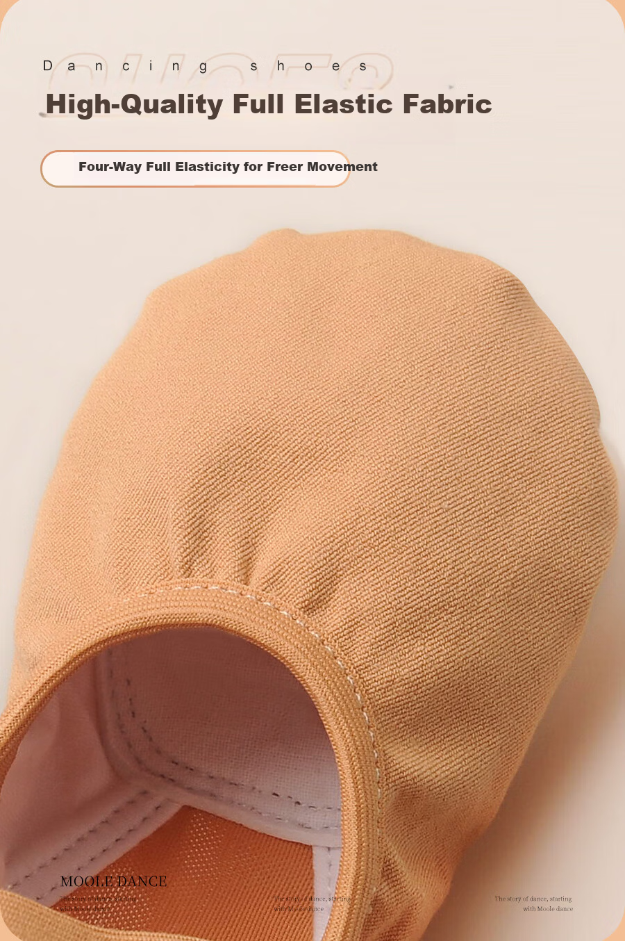 Xiaomoli Dance Elastic Dance Shoes Women Soft Sole Chinese Classical Ballet Practice Children Cat Claw Shoes Mesh Camel Color Size 42 3