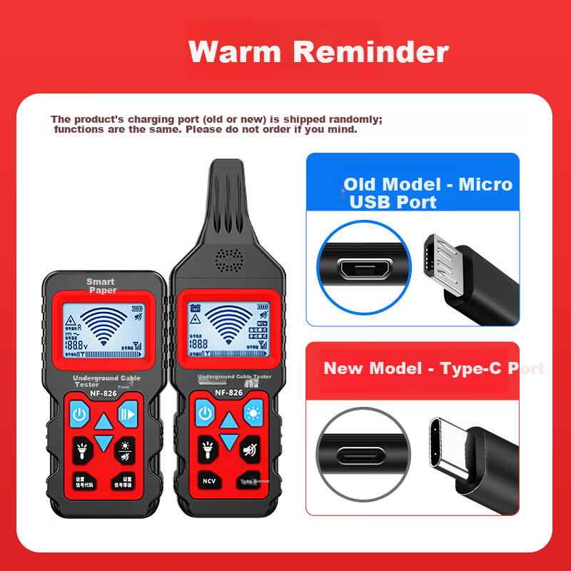 Smart Mouse NF-826 Multifunction Cable Tracer 220V Electrician Wire Detector High Voltage Underground Line Fault Tester