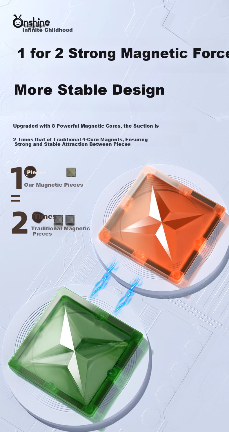 Childhood Infinite Magnetic Tiles Faceted Toy Children's Educational Toy Strong Magnet (Holiday Gift Box Edition Pipeline Nature 100) 5