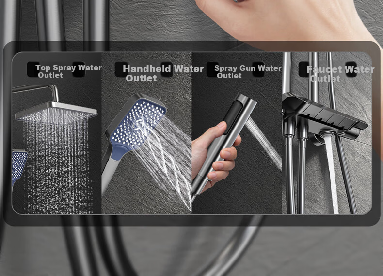 Micoe M3 Series Four-Function Piano Button Shower Set Household Bathroom Pressurized Shower Kit 6