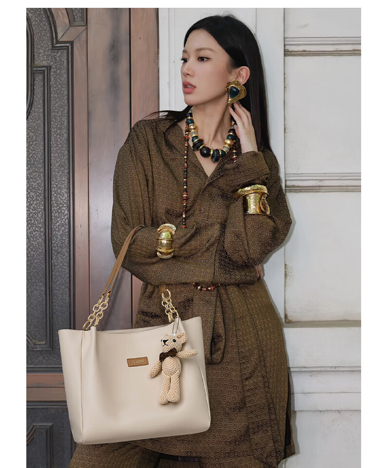 Aiqinghai Leather Handbag, Women's Tote Bag, Large Capacity Shoulder Bag, High-End Brand, Birthday Gift for Wife Or Girlfriend on May 20 9