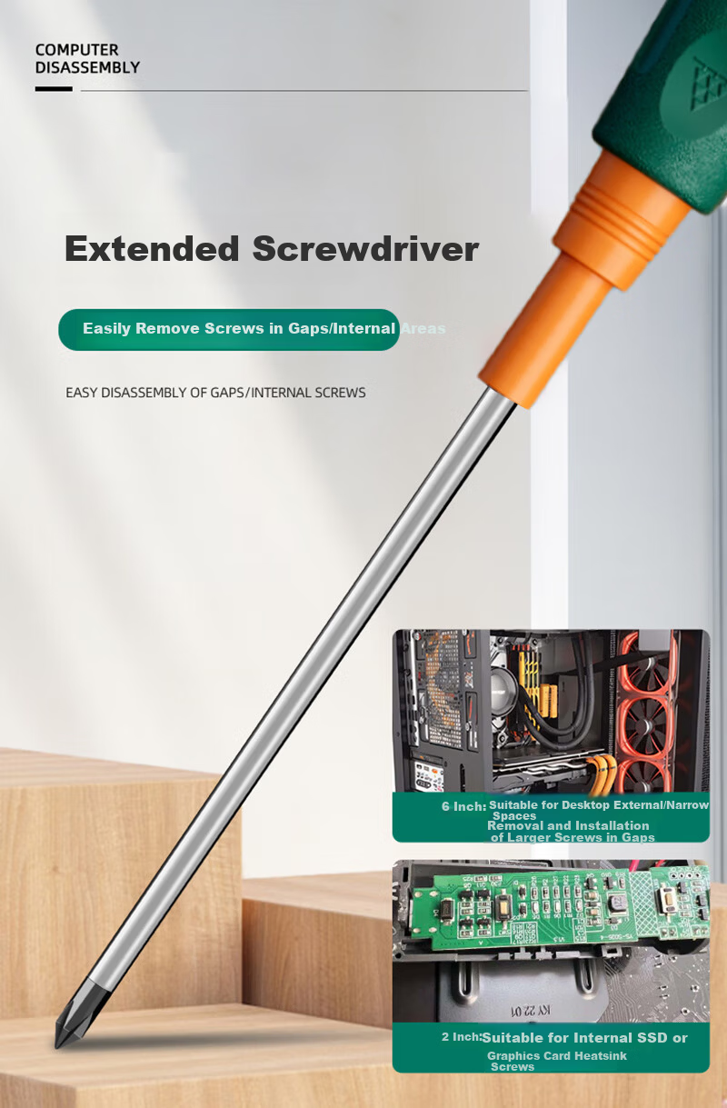 GREENER Desktop PC Assembly Tool Kit Computer Screwdriver Set Cable Ties Cleaning DIY Magnetic 2