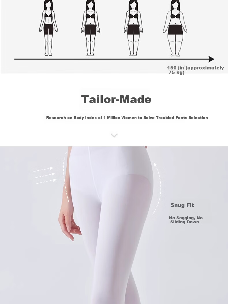 Ziyouxi Dance Tights, Adult White Leggings, Women's Summer Silk Stockings, Thin Pantyhose, Student Bare-Leg Aid, Ballet-Specific 3