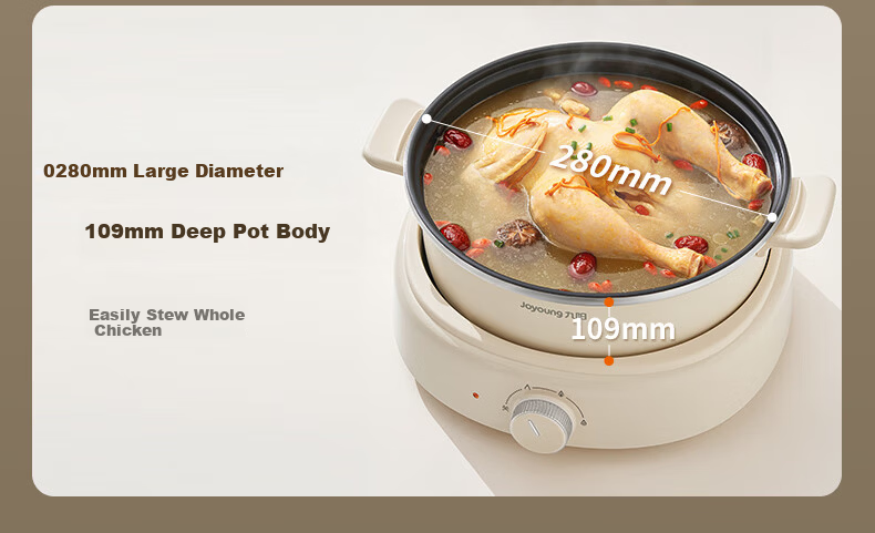 Joyoung ZMD Safety Series Electric Hot Pot IH Heating Multifunctional Cooker 2200W Power Electric Cooking Pot Detachable 6L Large Capacity HG60-G720 11