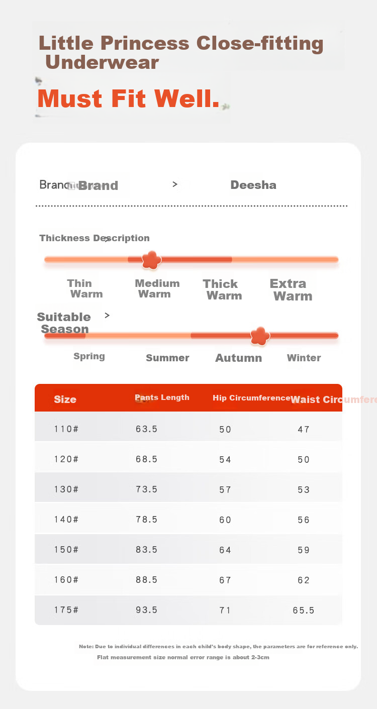DEESHA Kids Thermal Pants High-Waist Fleece-Lined Leggings for Girls Autumn Winter Thickened School Uniform Essential 7