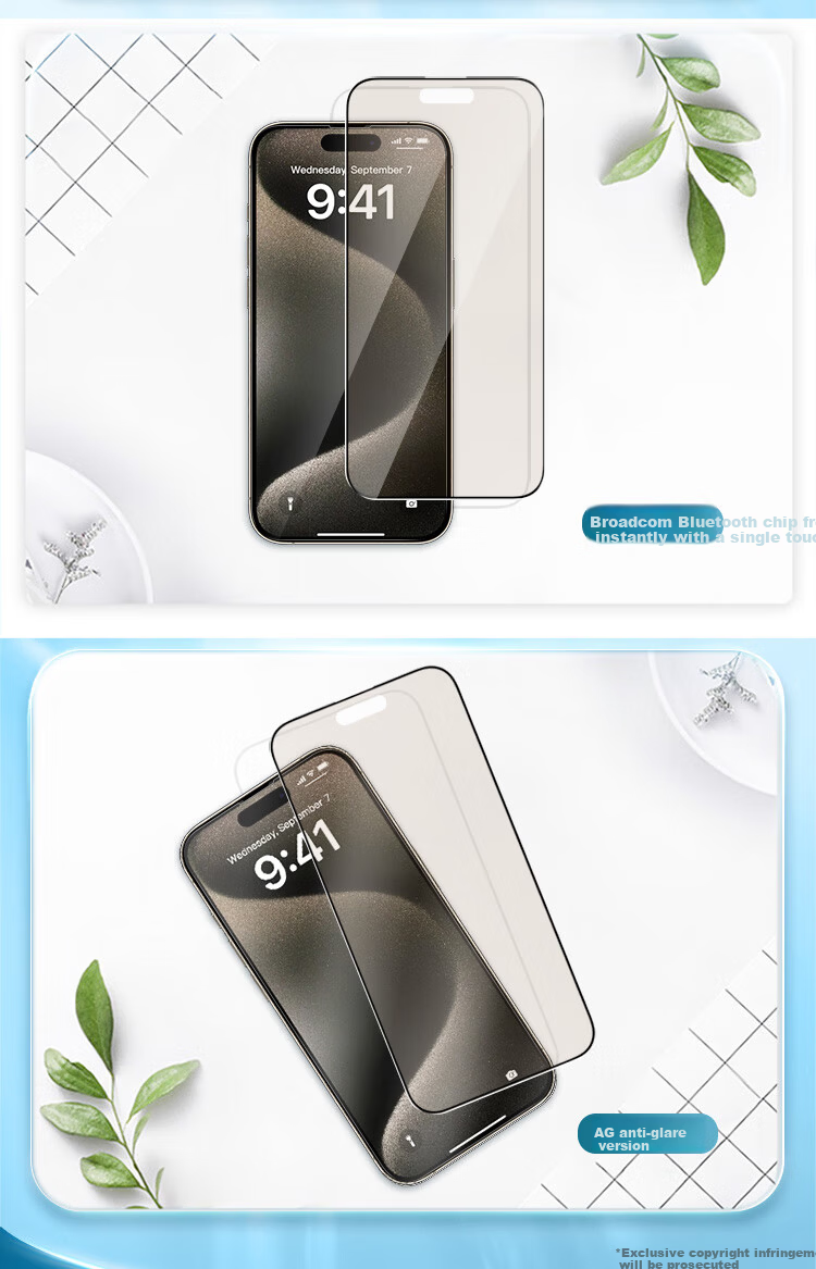 PERFECTSIGHT (0 Degree) Tempered Glass Screen Protector for Apple iPhone 15 Pro, Rare Earth Eye Protection, High Transparency, HD Anti-Blue Light, Drop Resistant, Anti-Fingerprint Protective Film 10