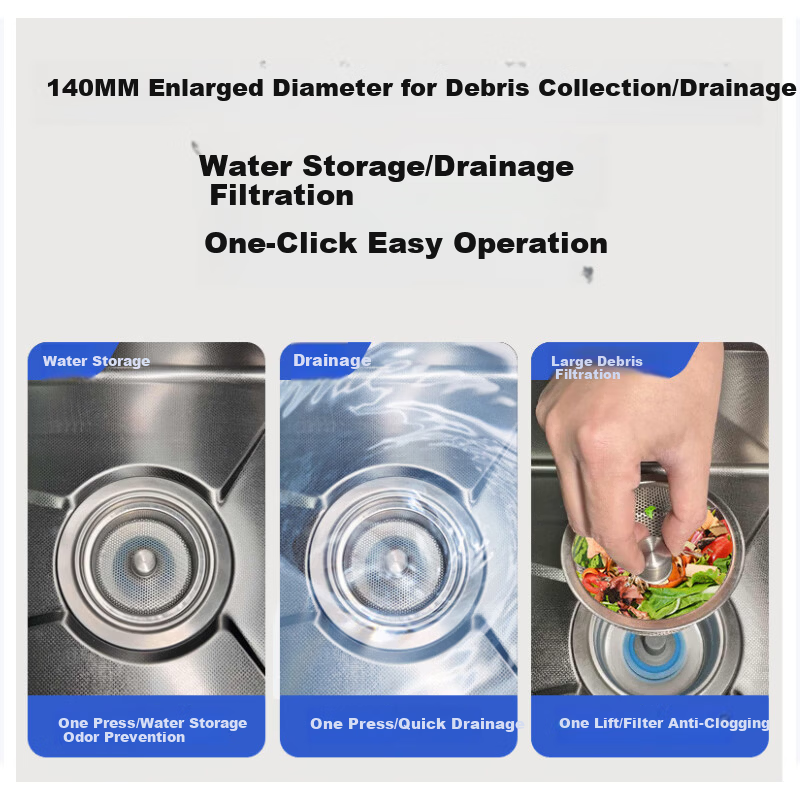 Haier 5.0 Kitchen Sink Nano Large Single Bowl Multifunctional Dishwasher Integrated Basin 304 Stainless Steel Pop-up Drain Vegetable Washing Basin