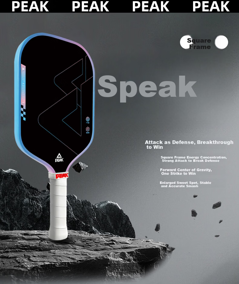 Peak Professional T700 Carbon Fiber Pickleball Paddle Single Set Offensive Durable Blue Rock 2