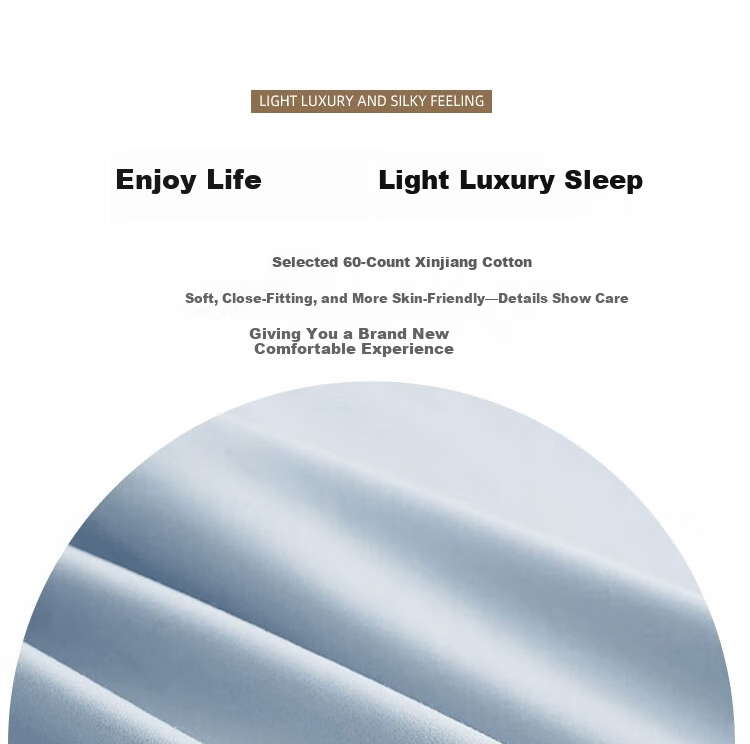 Ranpai, 100% Pure Cotton Duvet Cover Single Piece, 60-Count Light Luxury Long-Staple Cotton Double Quilt Cover, Gray Two-Tone, 220x240cm 4