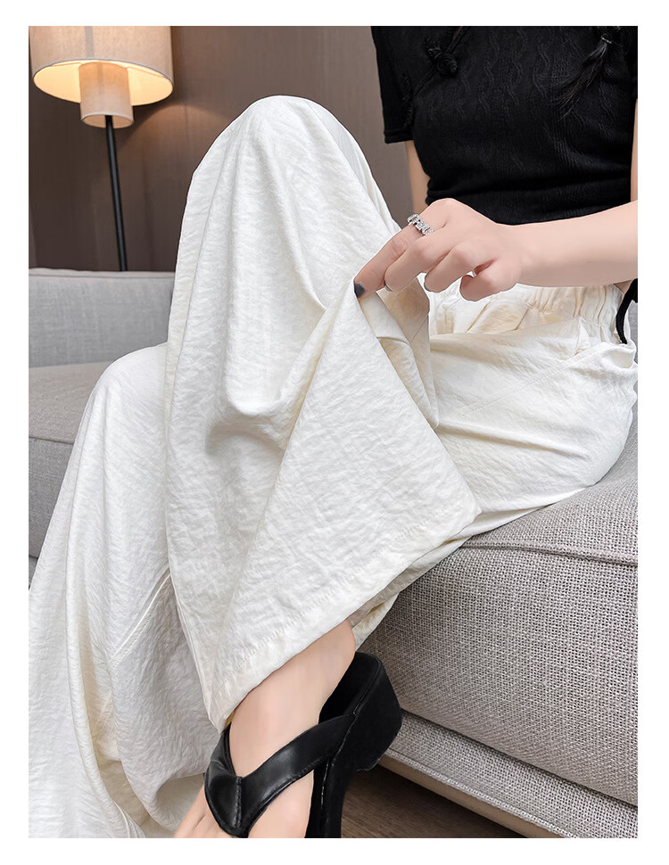 FitonTon Naifu Shanben Women's Autumn Winter New High Waist Draped Slim Casual Loose Lazy Texture Wide Leg Pants 13