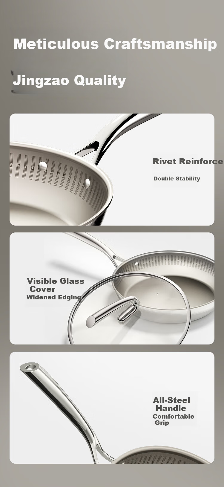 JD Jingzao Titanium Pure Titanium Flat Bottom Pan [Million Micro-Pores Non-Stick] Frying Pan Stir-Fry No Coating Gas and Induction Cooker 28cm 17