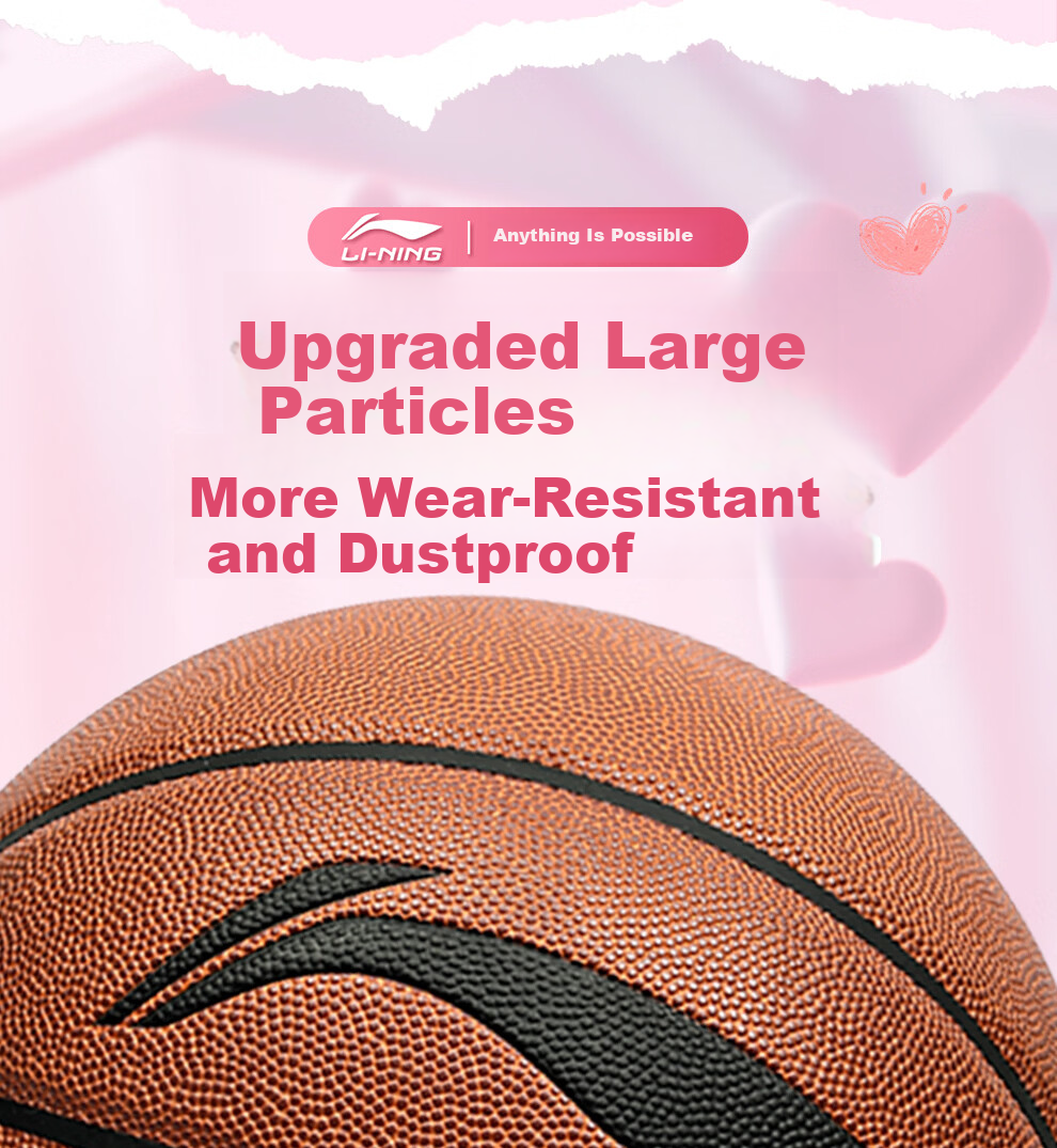Li-Ning Basketball Junior Middle School Indoor Outdoor Girls Size 6 Official Exam Basketball for Ages 12-18 Women's Standard Test Ball 11