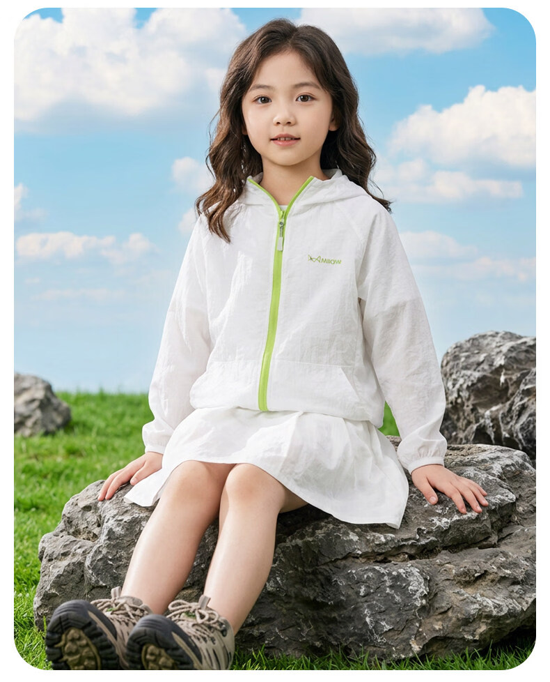 Miiow Kids Sun Protection Jacket for Girls, Summer Lightweight Cooling UV Protection Coat for School Children and Babies, Beachwear 13