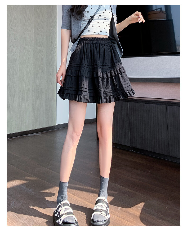 Langsha White Short Skirt for Women Spring Summer Slim Fit Patchwork Cute Anti-Exposure Ballet Style A-Line Puffy Cake Skirt 20