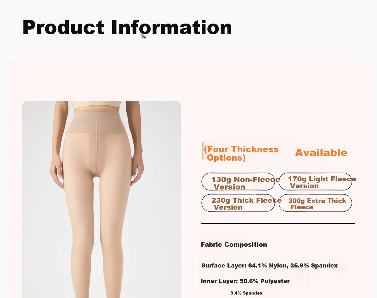 Sanduo Cotton Nine-Point Bare-Leg Magic Autumn Leggings Tights Women Skin Color Natural Color Thickened Fleece-lined Stockings 8