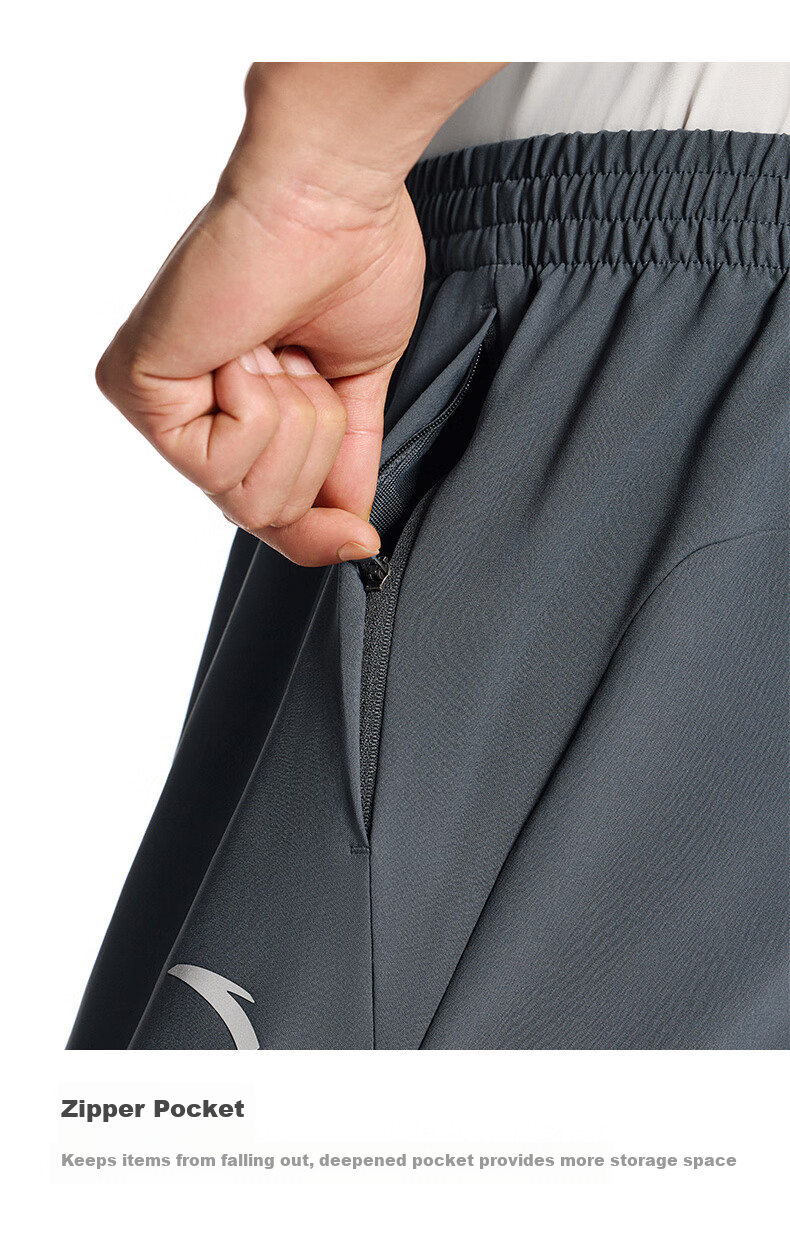 Anta Quick-Dry Pants | Men's Summer Sports Pants Moisture-Wicking Breathable Ice Silk Shorts Capri Casual Lightweight Mid-Length Pants 15