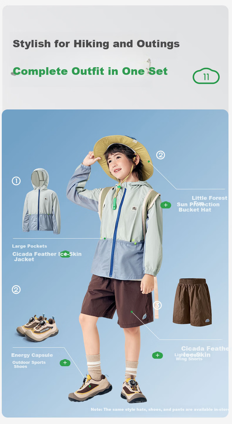 Kocotree KK Tree Kids Sun Protection Jacket Cooling Breathable Skin Jacket Baby Outdoor Lightweight Colorblock Large Pocket 32
