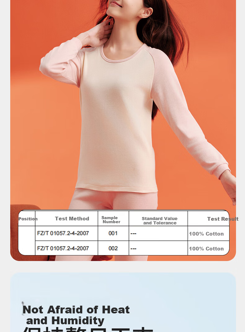 Yiershuang 100% Cotton Thermal Underwear Women Raglan Colorblock Crew Neck Autumn Top and Bottom Set Cotton Sweater Pants 4
