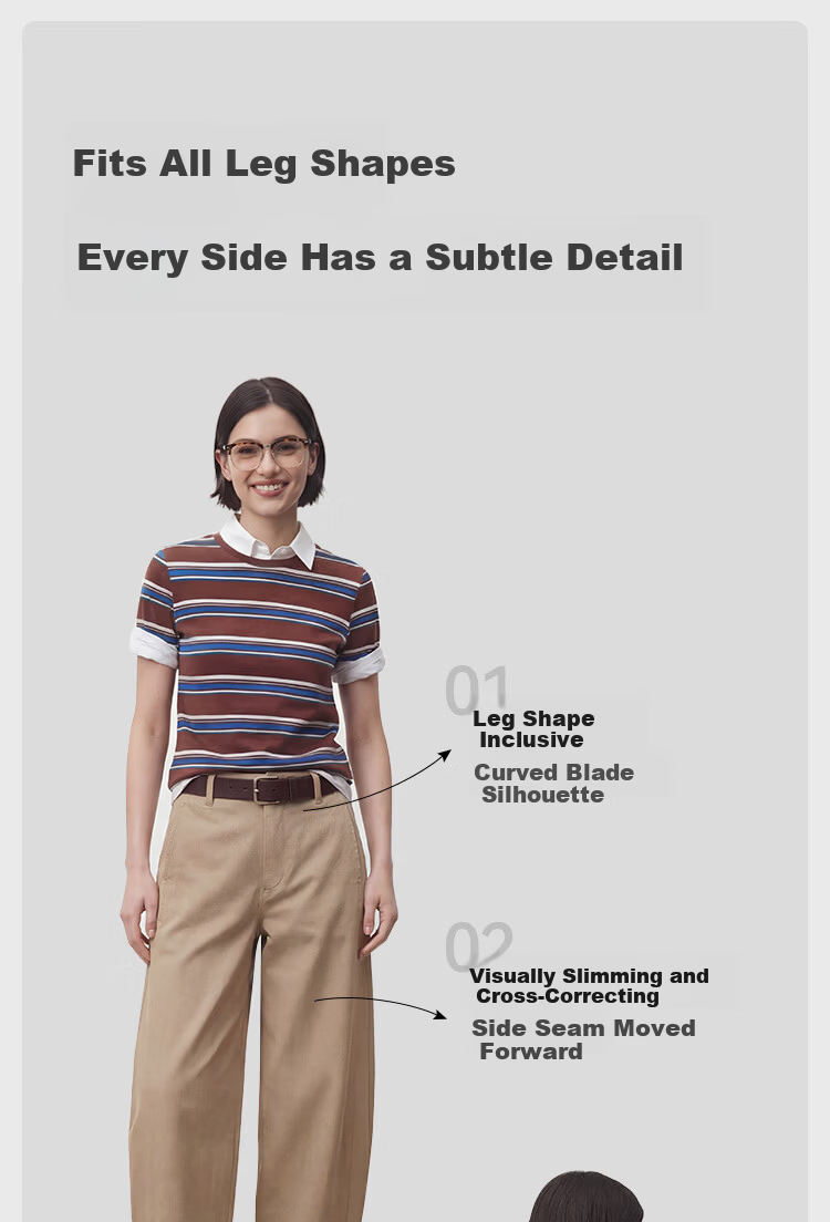 JD Jingzao Curved Blade Pants Women 2026 New Casual Pants Spring Autumn Sports Loose Low Hip Dark Sea Blue M 4