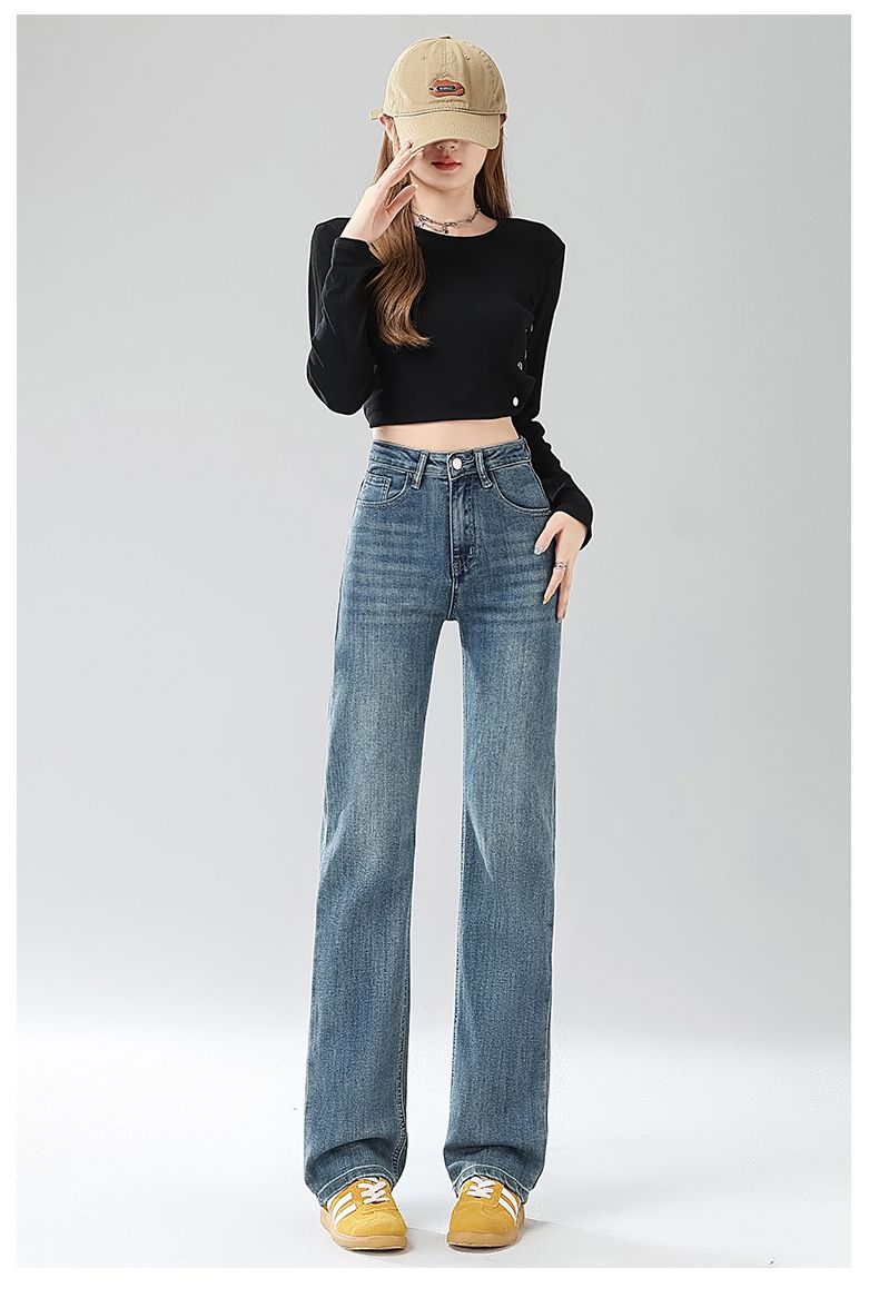 Jeanswest Women's Summer Trendy Straight-Leg Stretch Slim Fit Blue-Grey Cigarette Pants 2XL 9
