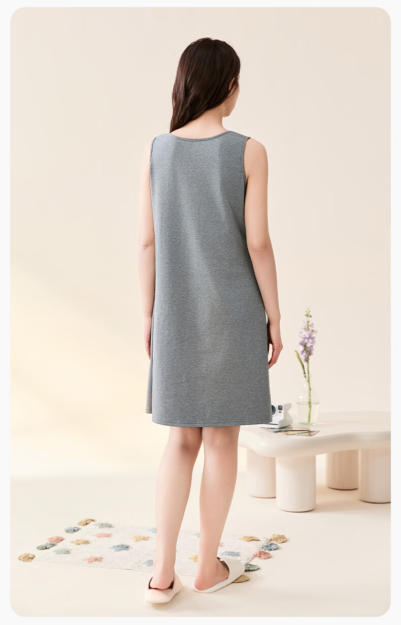 FENTENGCARE Women's Cotton Nightdress 2026 Summer New Padded Vest Dress Casual Breathable Girl Homewear 19