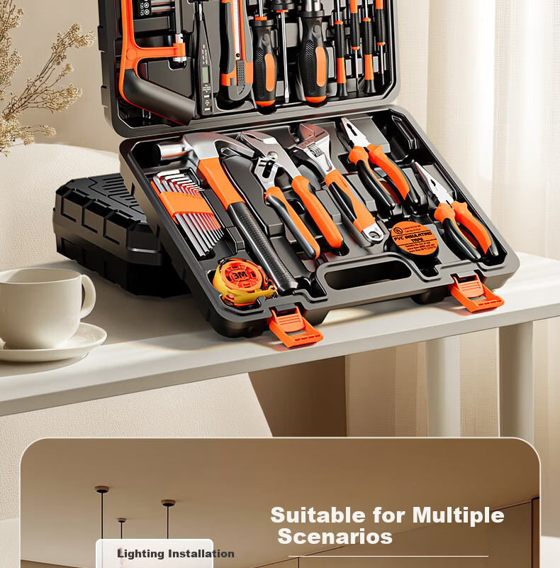 GREENER Household Toolbox Set 21-Piece Hardware Manual Home Electrician Carpenter Telecom Repair Tool Kit 2