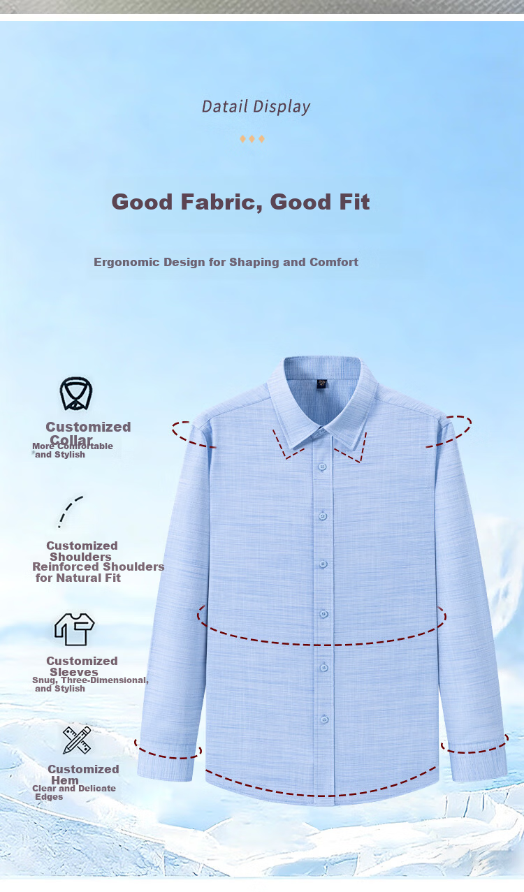 FIRS Linen Blend Long Sleeve Shirt Men New Casual Breathable Textured Cotton Linen Antibacterial Shirt 4