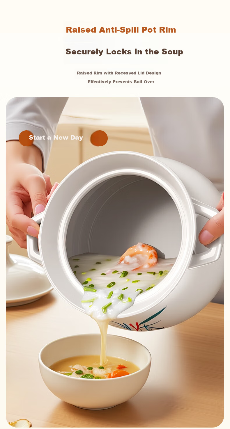 Quanpinwu Ceramic Casserole Large Capacity Gas Stove Compatible Household Porridge Soup Pot Traditional Chinese Stew Pot 7