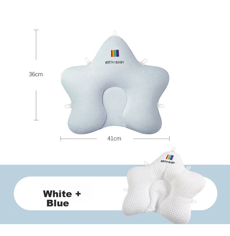 J.Sir Shaping Pillow for Babies 0-6 Months Newborn Round Head Corrective Drawstring Infant Sleep Pillow 12