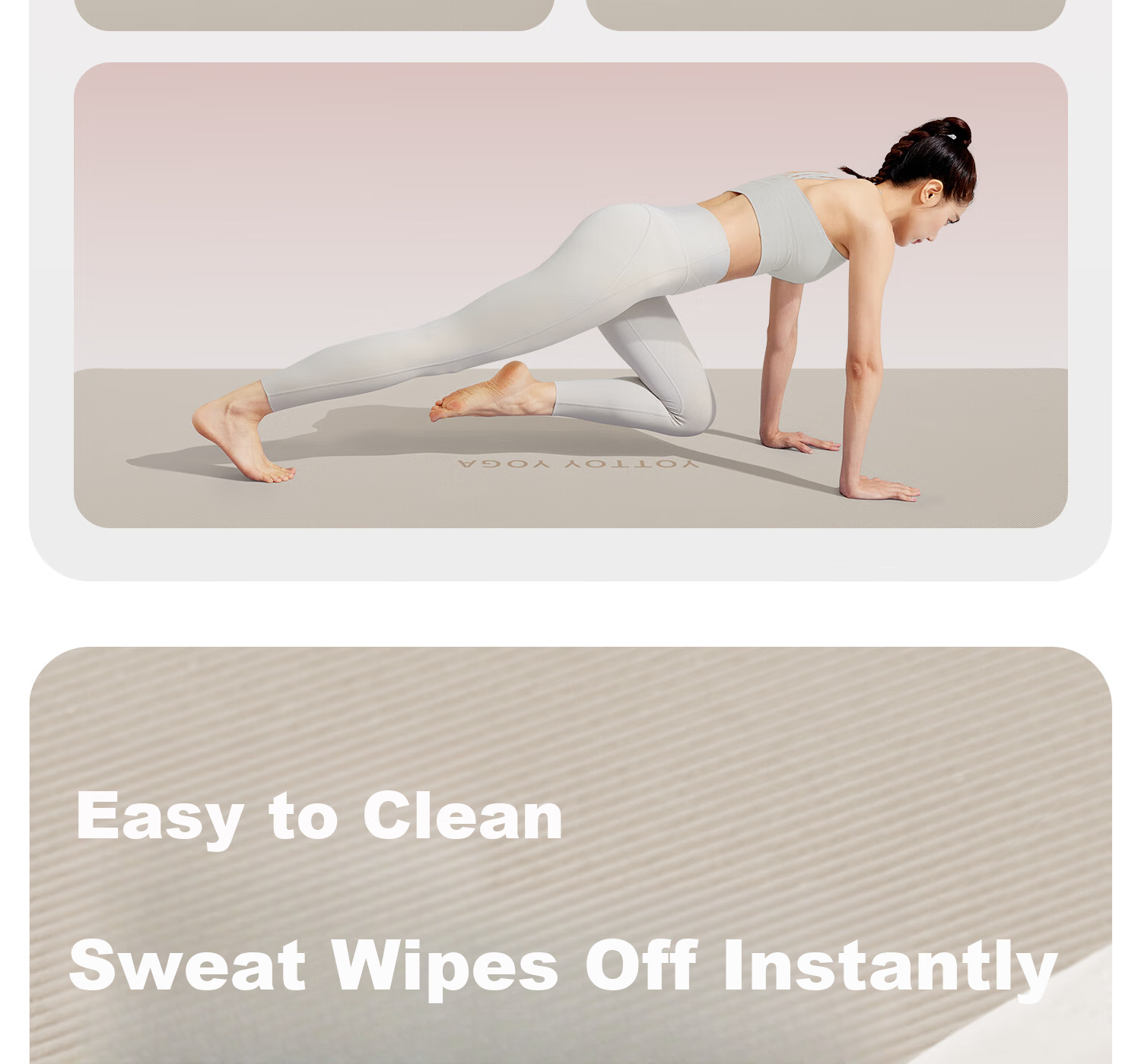 Yottoy Antibacterial Yoga Mat Non-Slip Shock Absorption Thickened Large Exercise Mat for Men and Women Home Fitness Sports Floor Mat 20