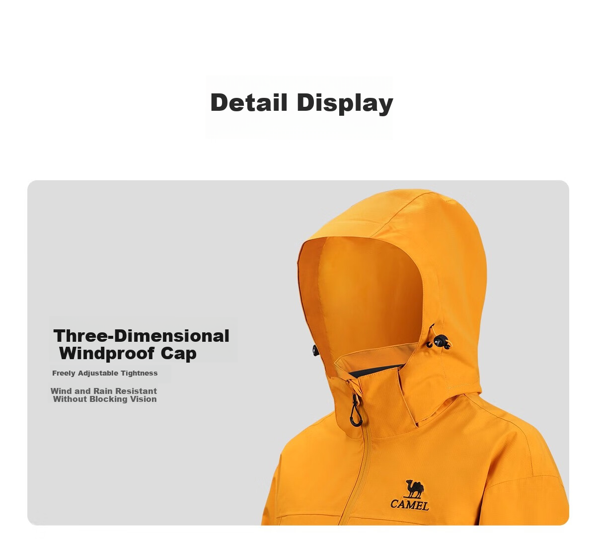 CAMEL Women's Short Outdoor Jacket 3-in-1 Fleece Liner Water-Resistant Windproof Coat 22