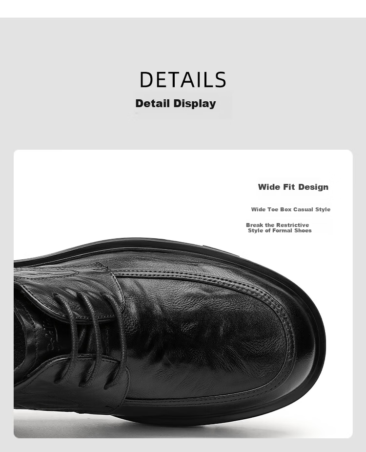 Goldlion Spring Summer New Men's Thick Sole Business Derby Shoes Commuter Formal Shoes G508530095AAA Black Size 42 7